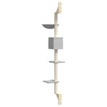 Petshop - Accesorii petshop - Jucarii animale - Ansambluri de joaca - Ansamblu pisici perete cu stalp zgariere, gri deschis, 187 cm - Infinity.ro