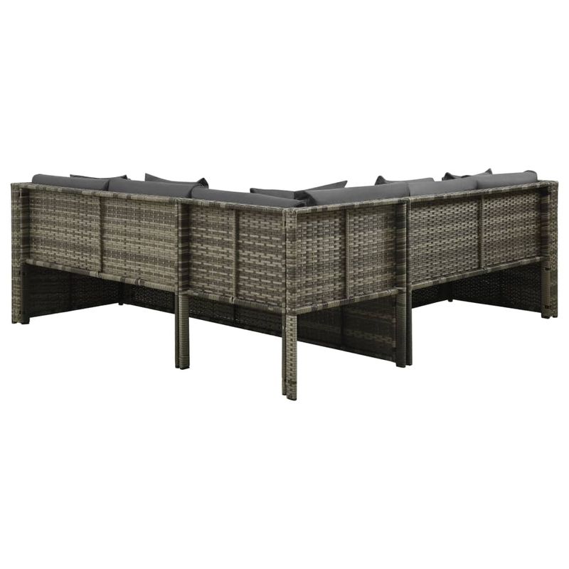 Casa si Gradina - Gradina si terasa - Mobilier exterior - Seturi mobila gradina - Set mobilier de gradina cu perne, 4 piese, poliratan, gri - Infinity.ro