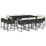 Casa si Gradina - Gradina si terasa - Mobilier exterior - Seturi mobila gradina - Set mobilier de exterior cu perne, 11 piese, negru, poliratan - Infinity.ro