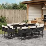 Casa si Gradina - Gradina si terasa - Mobilier exterior - Seturi mobila gradina - Set mobilier de exterior cu perne, 11 piese, negru, poliratan - Infinity.ro