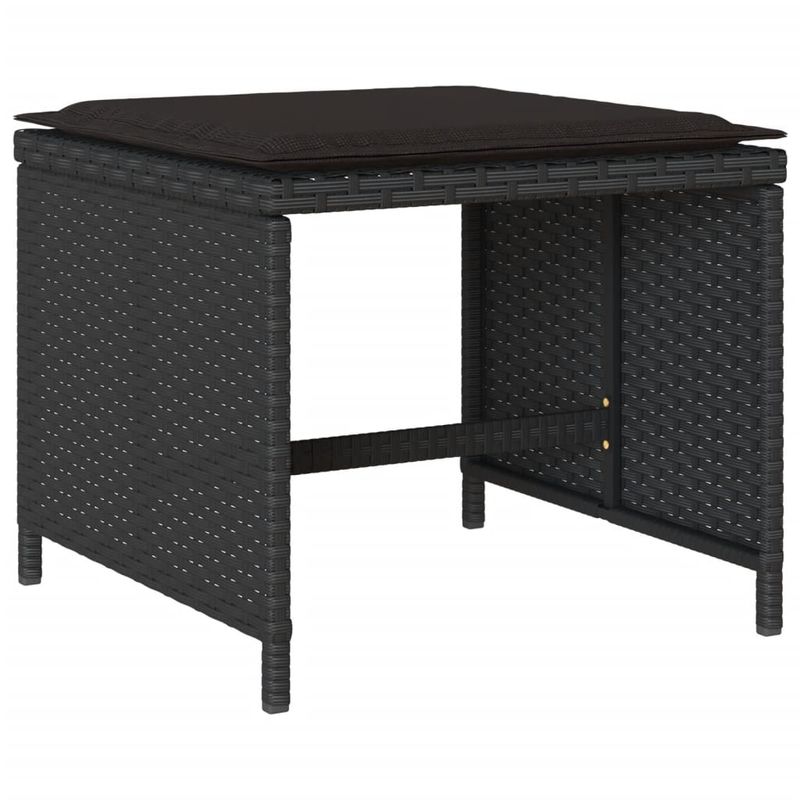 Casa si Gradina - Gradina si terasa - Mobilier exterior - Seturi mobila gradina - Set mobilier de gradina cu perne, 17 piese, negru, poliratan - Infinity.ro