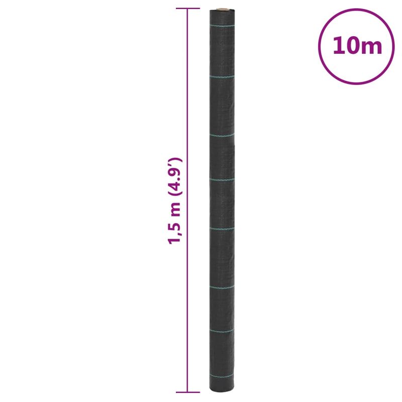 Casa si Gradina - Gradinarit si plante - Sere si solarii - Membrana antiburuieni, negru, 1,5x10 m, PP - Infinity.ro