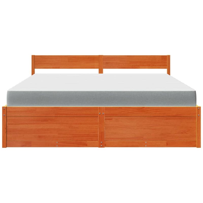Casa si Gradina - Mobilier - Paturi si accesorii - Paturi - Pat cu sertare saltea, maro ceruit, 180x200 cm, lemn masiv pin - Infinity.ro
