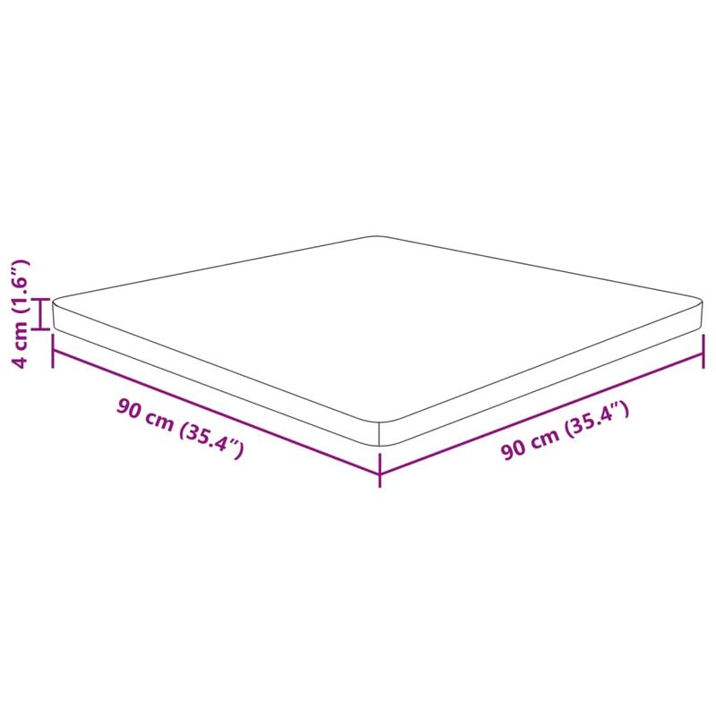 Casa si Gradina - Constructii - Lemn constructii - Placi lemn - Blat de masa patrat, 90x90x4 cm, lemn masiv stejar netratat - Infinity.ro