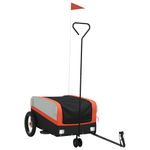 Sport si Outdoor - Ciclism - Accesorii pentru biciclete - Remorci biciclete - Remorca pentru biciclete negru/portocaliu, 30 kg, fier, mărime 122x53x53 cm - Infinity.ro