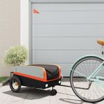 Sport si Outdoor - Ciclism - Accesorii pentru biciclete - Remorci biciclete - Remorca pentru biciclete negru/portocaliu, 30 kg, fier, mărime 122x53x53 cm - Infinity.ro
