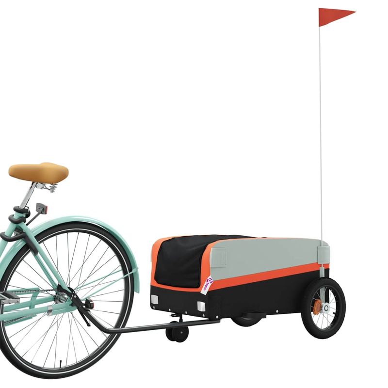Sport si Outdoor - Ciclism - Accesorii pentru biciclete - Remorci biciclete - Remorca pentru biciclete negru/portocaliu, 30 kg, fier, mărime 122x53x53 cm - Infinity.ro