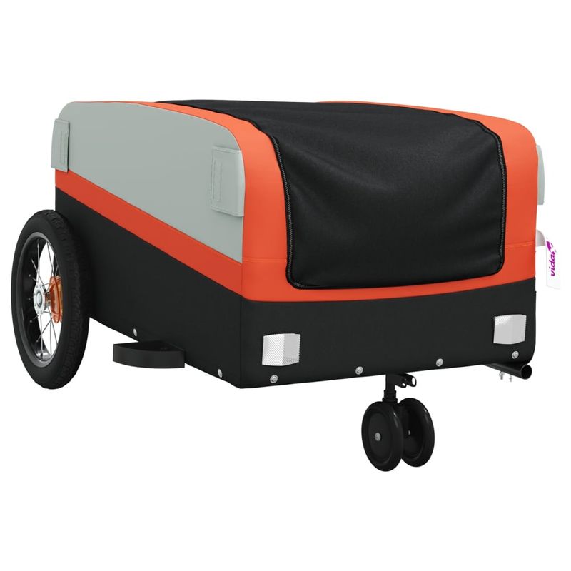 Sport si Outdoor - Ciclism - Accesorii pentru biciclete - Remorci biciclete - Remorca pentru biciclete negru/portocaliu, 30 kg, fier, mărime 122x53x53 cm - Infinity.ro