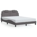 Casa si Gradina - Mobilier - Paturi si accesorii - Paturi - Cadru de pat cu lumini LED, gri, 140x190 cm, piele ecologica - Infinity.ro