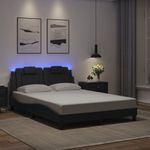 Casa si Gradina - Mobilier - Paturi si accesorii - Paturi - Cadru de pat cu lumini LED, gri, 140x190 cm, piele ecologica - Infinity.ro
