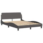 Casa si Gradina - Mobilier - Paturi si accesorii - Paturi - Cadru de pat cu lumini LED, gri, 140x190 cm, piele ecologica - Infinity.ro