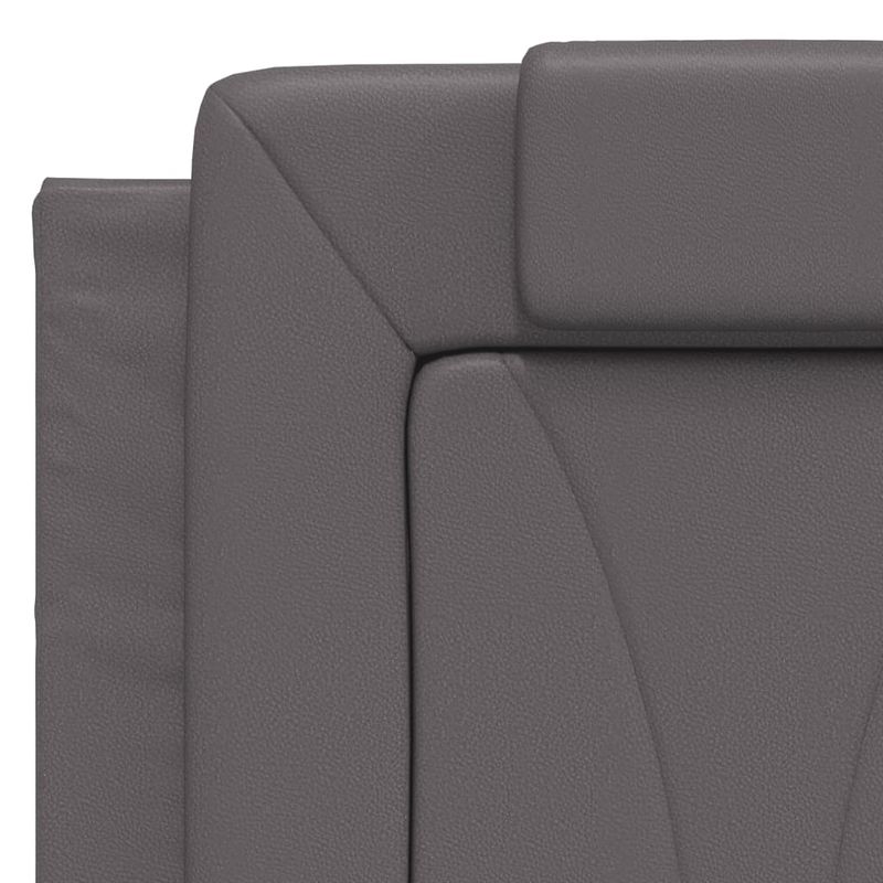 Casa si Gradina - Mobilier - Paturi si accesorii - Paturi - Cadru de pat cu lumini LED, gri, 140x190 cm, piele ecologica - Infinity.ro