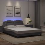 Casa si Gradina - Mobilier - Paturi si accesorii - Paturi - Cadru de pat cu lumini LED, gri, 160x200 cm, piele ecologica - Infinity.ro