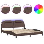 Casa si Gradina - Mobilier - Paturi si accesorii - Paturi - Cadru de pat cu lumini LED, gri, 180x200 cm, piele ecologica - Infinity.ro