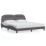 Casa si Gradina - Mobilier - Paturi si accesorii - Paturi - Cadru de pat cu lumini LED, gri, 180x200 cm, piele ecologica - Infinity.ro