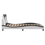 Casa si Gradina - Mobilier - Paturi si accesorii - Paturi - Cadru de pat cu tablie, alb/negru, 140x200 cm, piele ecologica - Infinity.ro