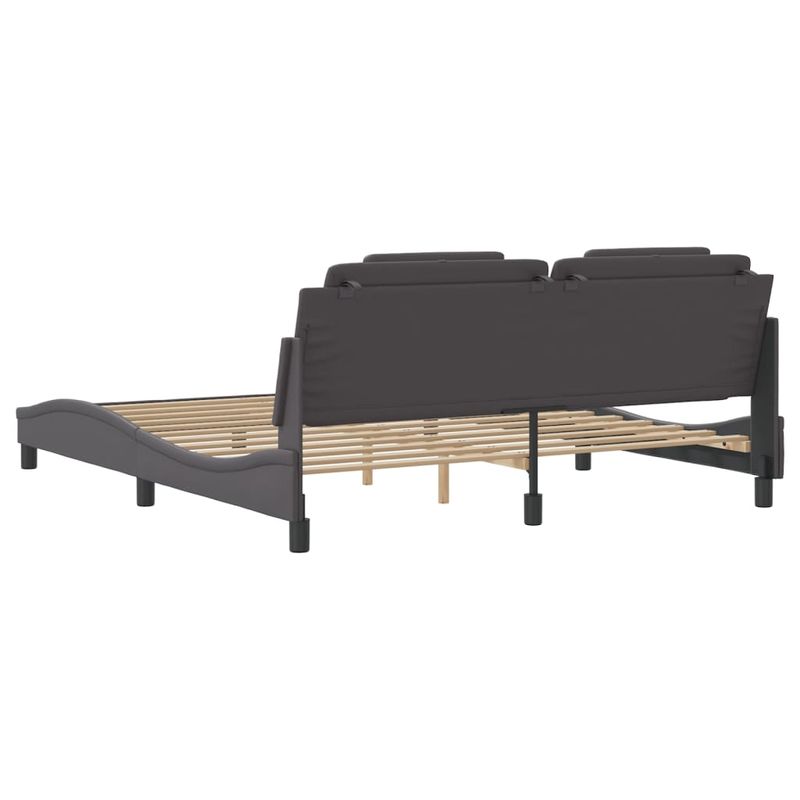 Casa si Gradina - Mobilier - Paturi si accesorii - Paturi - Cadru de pat cu lumini LED, gri, 180x200 cm, piele ecologica - Infinity.ro