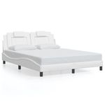 Casa si Gradina - Mobilier - Paturi si accesorii - Paturi - Cadru de pat cu lumini LED, alb, 160x200 cm, piele ecologica - Infinity.ro