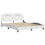 Casa si Gradina - Mobilier - Paturi si accesorii - Paturi - Cadru de pat cu lumini LED, alb, 160x200 cm, piele ecologica - Infinity.ro