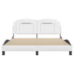 Casa si Gradina - Mobilier - Paturi si accesorii - Paturi - Cadru de pat cu lumini LED, alb, 160x200 cm, piele ecologica - Infinity.ro