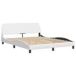 Casa si Gradina - Mobilier - Paturi si accesorii - Paturi - Cadru de pat cu lumini LED, alb, 160x200 cm, piele ecologica - Infinity.ro