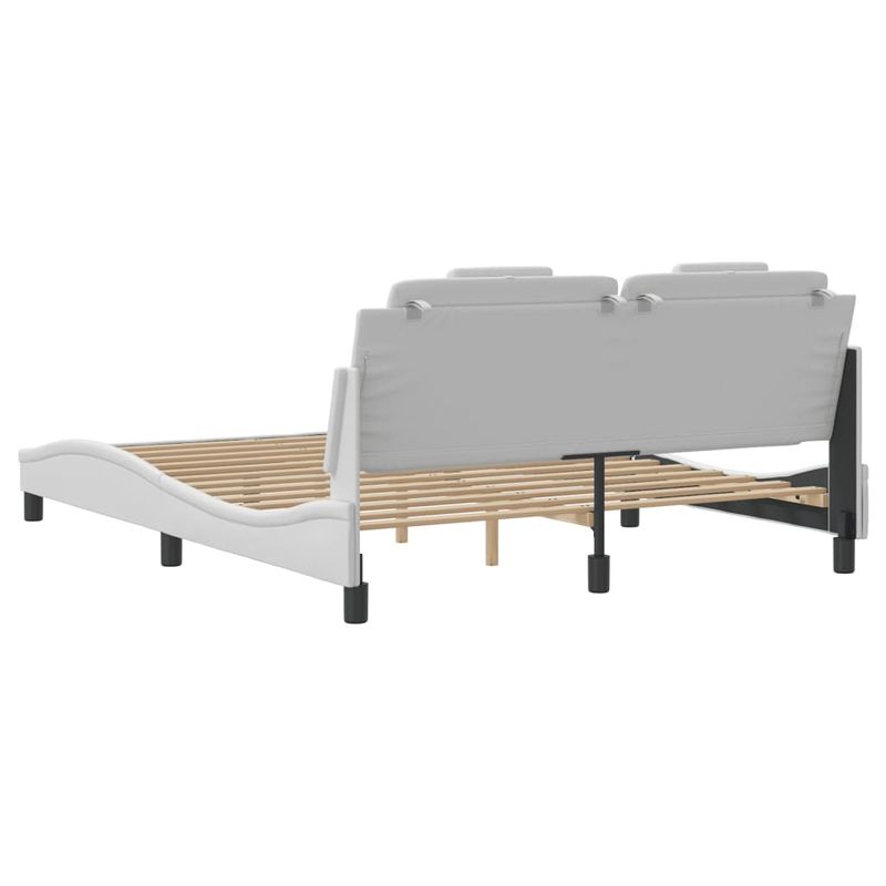 Casa si Gradina - Mobilier - Paturi si accesorii - Paturi - Cadru de pat cu lumini LED, alb, 160x200 cm, piele ecologica - Infinity.ro