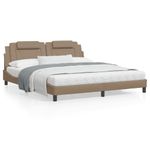 Casa si Gradina - Mobilier - Paturi si accesorii - Paturi - Cadru de pat cu tablie, cappuccino, 180x200 cm, piele ecologica - Infinity.ro