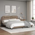 Casa si Gradina - Mobilier - Paturi si accesorii - Paturi - Cadru de pat cu tablie, cappuccino, 180x200 cm, piele ecologica - Infinity.ro