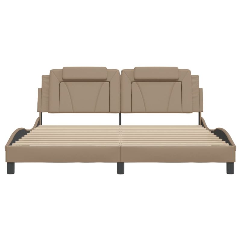 Casa si Gradina - Mobilier - Paturi si accesorii - Paturi - Cadru de pat cu tablie, cappuccino, 180x200 cm, piele ecologica - Infinity.ro