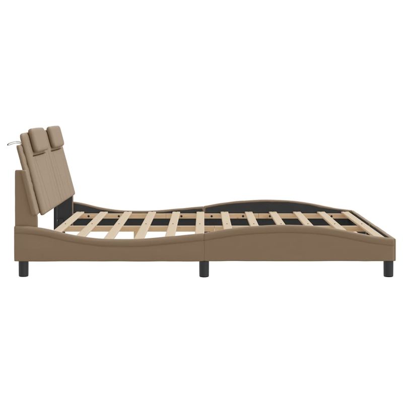 Casa si Gradina - Mobilier - Paturi si accesorii - Paturi - Cadru de pat cu tablie, cappuccino, 180x200 cm, piele ecologica - Infinity.ro