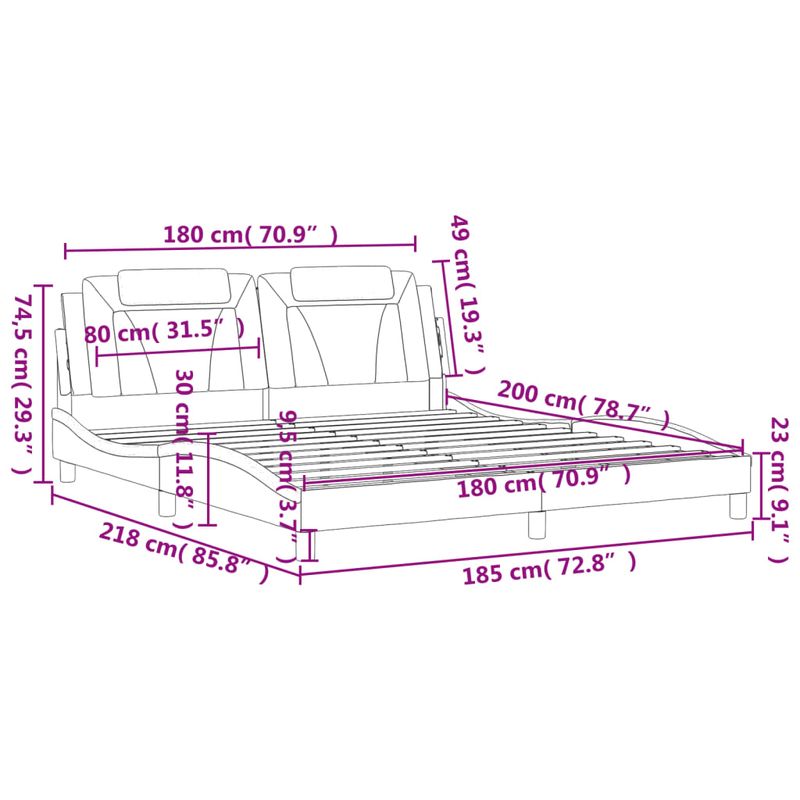 Casa si Gradina - Mobilier - Paturi si accesorii - Paturi - Cadru de pat cu tablie, cappuccino, 180x200 cm, piele ecologica - Infinity.ro