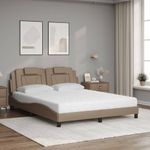 Casa si Gradina - Mobilier - Paturi si accesorii - Paturi - Pat cu saltea, cappuccino, 160x200cm piele ecologica - Infinity.ro