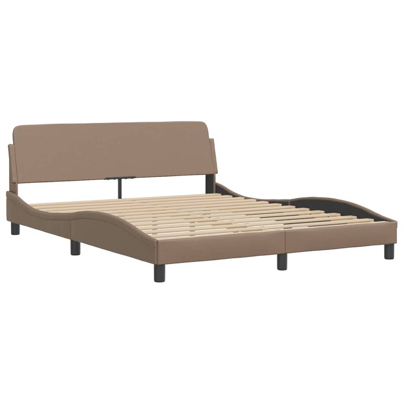Casa si Gradina - Mobilier - Paturi si accesorii - Paturi - Pat cu saltea, cappuccino, 160x200cm piele ecologica - Infinity.ro