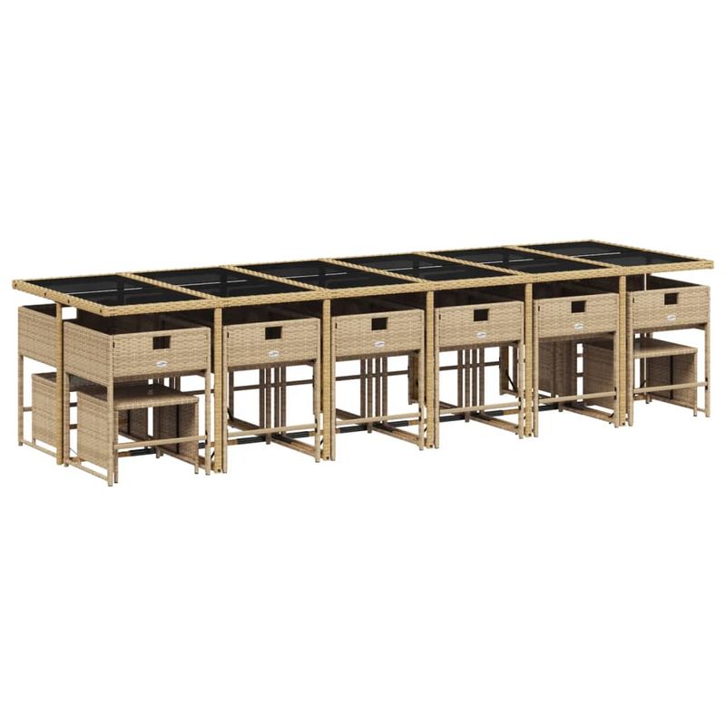 Casa si Gradina - Gradina si terasa - Mobilier exterior - Seturi mobila gradina - Set mobilier gradina cu perne, 17 piese bej combinat poliratan - Infinity.ro
