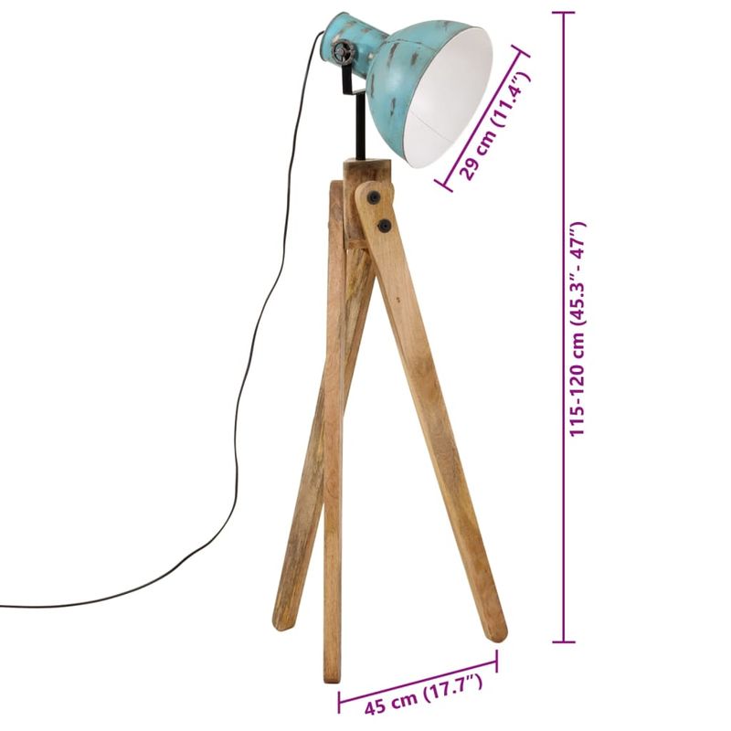 Casa si Gradina - Corpuri si surse de iluminat - Veioze si lampi - Lampadare - Lampa de podea, 25 W, albastru uzat, 45x45x120 cm, E27 - Infinity.ro