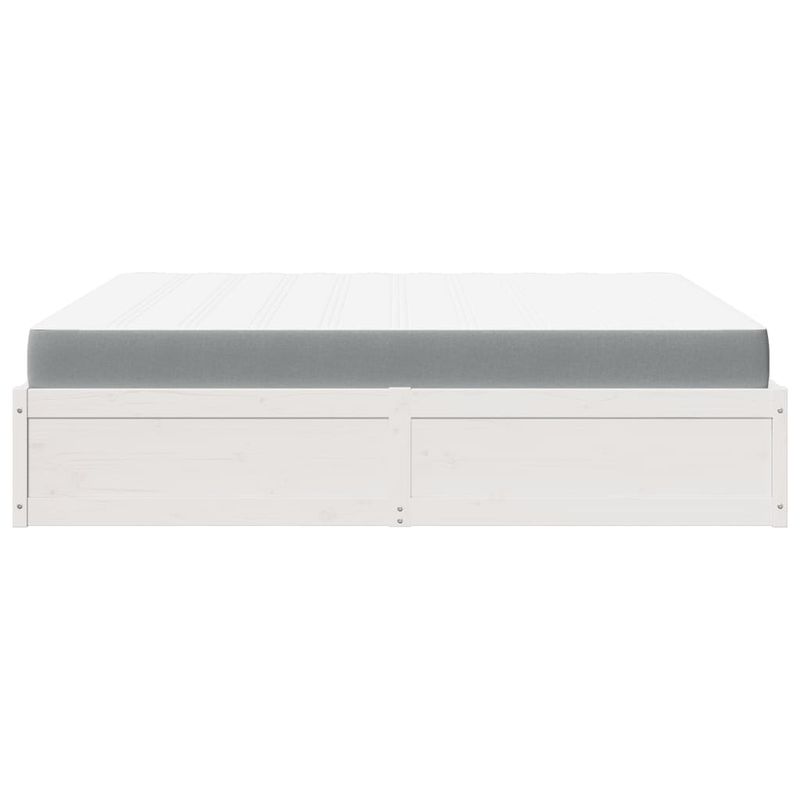 Casa si Gradina - Mobilier - Paturi si accesorii - Paturi - Pat cu saltea, alb, 180x200 cm, lemn masiv pin - Infinity.ro