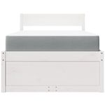 Casa si Gradina - Mobilier - Paturi si accesorii - Paturi - Pat cu sertare si saltea, alb, 100x200 cm, lemn masiv pin - Infinity.ro