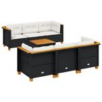 Casa si Gradina - Gradina si terasa - Mobilier exterior - Seturi mobila gradina - Set canapele de gradina cu perne, 7 piese, negru, poliratan - Infinity.ro