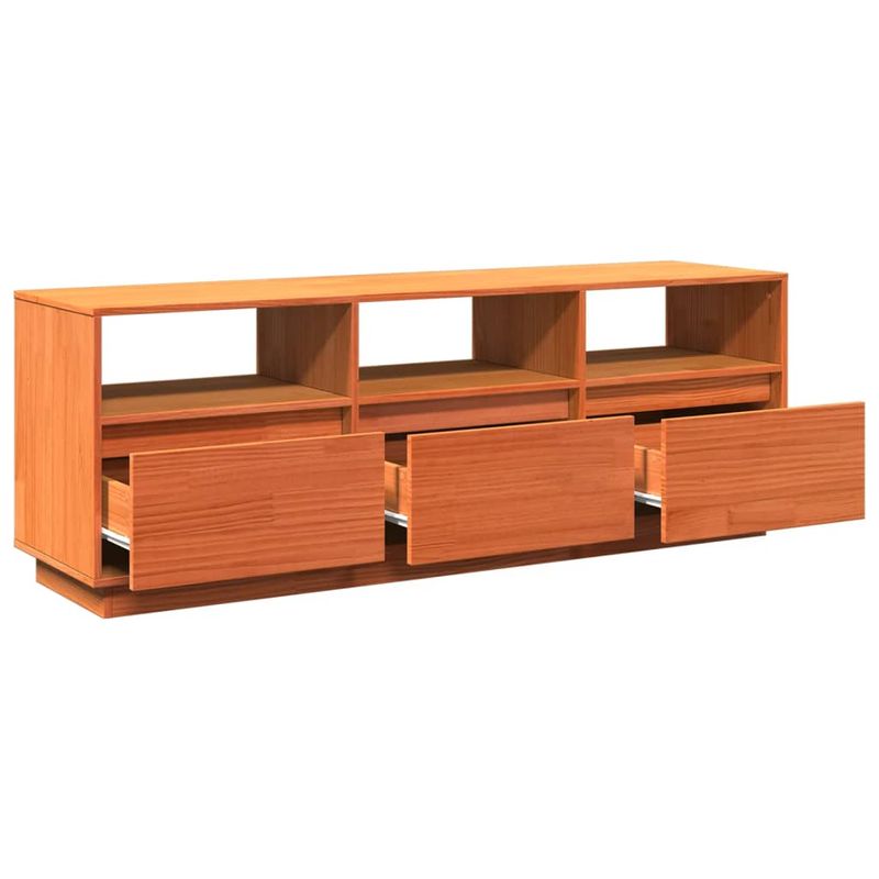 Casa si Gradina - Mobilier - Comode si corpuri - Comode - Dulap TV, maro ceruit, 140x37x50 cm, lemn masiv de pin - Infinity.ro