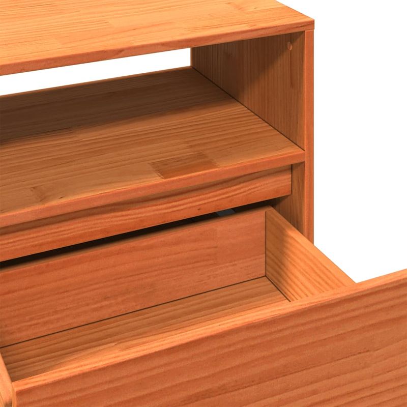 Casa si Gradina - Mobilier - Comode si corpuri - Comode - Dulap TV, maro ceruit, 140x37x50 cm, lemn masiv de pin - Infinity.ro