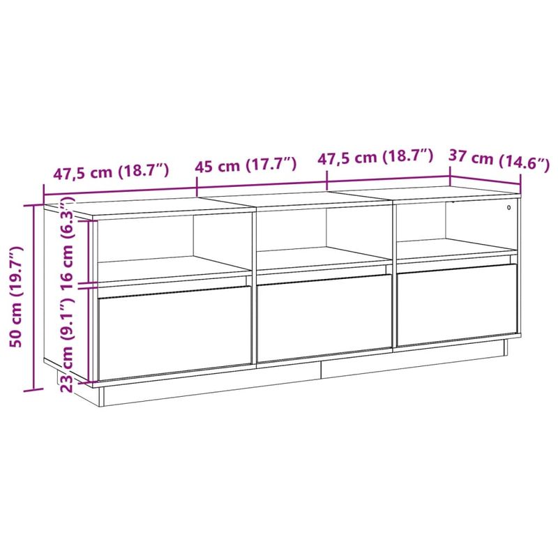 Casa si Gradina - Mobilier - Comode si corpuri - Comode - Dulap TV, maro ceruit, 140x37x50 cm, lemn masiv de pin - Infinity.ro