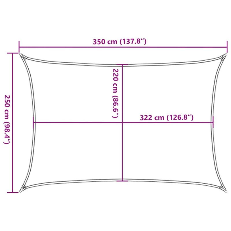 Casa si Gradina - Gradina si terasa - Umbrele si pavilioane - Umbrele - Parasolar, gri deschis, 3,5x2,5 m, 100% poliester Oxford - Infinity.ro