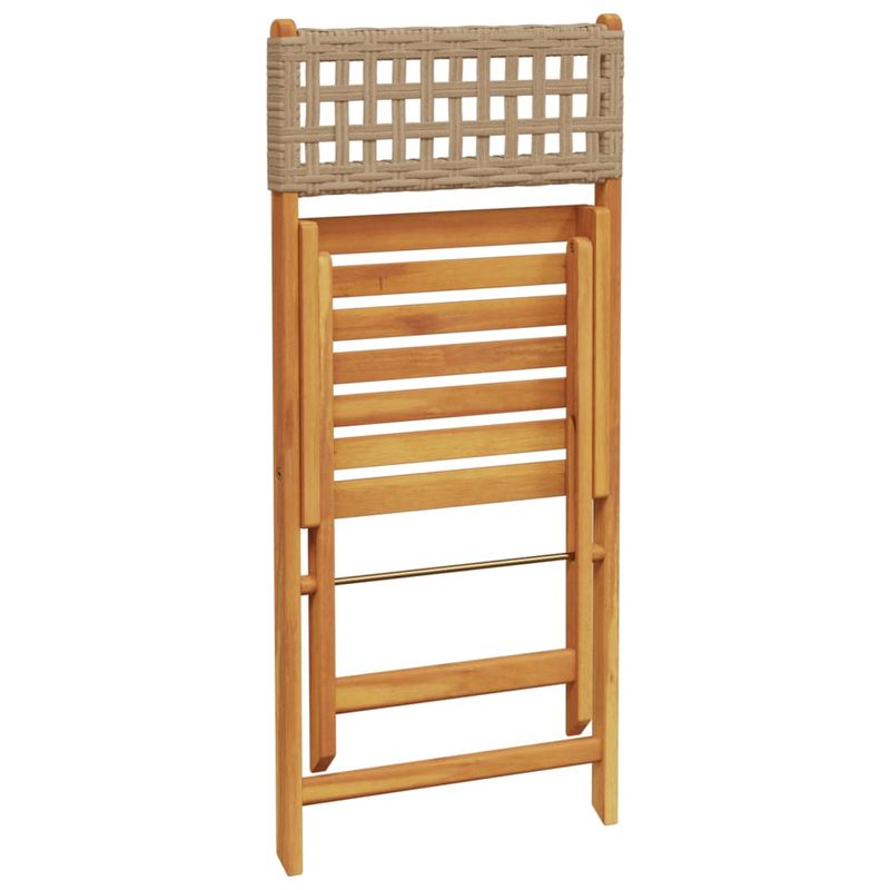 Casa si Gradina - Gradina si terasa - Mobilier exterior - Seturi mobila gradina - Set mobilier bistro, 3 piese, poliratan bej/lemn masiv - Infinity.ro