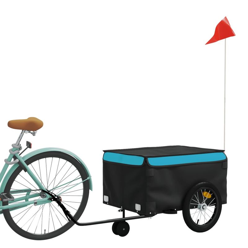 Sport si Outdoor - Ciclism - Accesorii pentru biciclete - Remorci biciclete - Remorca pentru biciclete, negru și albastru, 45 kg, fier, mărime 62.5x124x52 cm - Infinity.ro