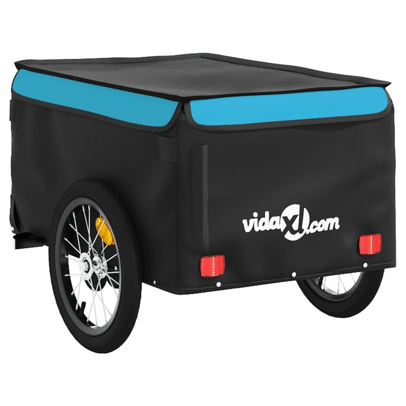 Sport si Outdoor - Ciclism - Accesorii pentru biciclete - Remorci biciclete - Remorca pentru biciclete, negru și albastru, 45 kg, fier, mărime 62.5x124x52 cm - Infinity.ro