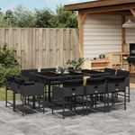 Casa si Gradina - Gradina si terasa - Mobilier exterior - Seturi mobila gradina - Set mobilier de exterior cu perne, 11 piese, negru, poliratan - Infinity.ro