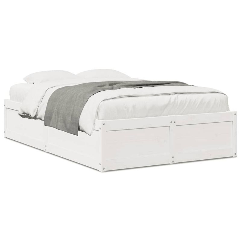 Casa si Gradina - Mobilier - Paturi si accesorii - Paturi - Cadru de pat, alb, 135x190 cm, lemn masiv de pin - Infinity.ro