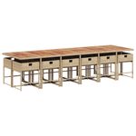 Casa si Gradina - Gradina si terasa - Mobilier exterior - Seturi mobila gradina - Set mobilier de gradina cu perne, 13 piese, bej, poliratan - Infinity.ro