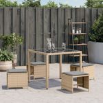 Casa si Gradina - Gradina si terasa - Mobilier exterior - Scaune si sezlonguri gradina - Scaune de gradina cu perne 4 buc. mix bej 40x40x35 cm poliratan - Infinity.ro