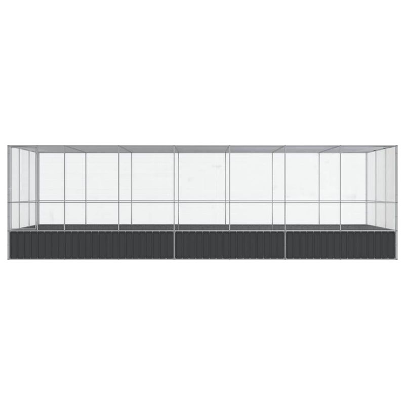 Petshop - Accesorii petshop - Culcusuri si custi - Tarcuri si colivii - Voliera de pasari cu extensie, argintiu, 725x307x212 cm, otel - Infinity.ro